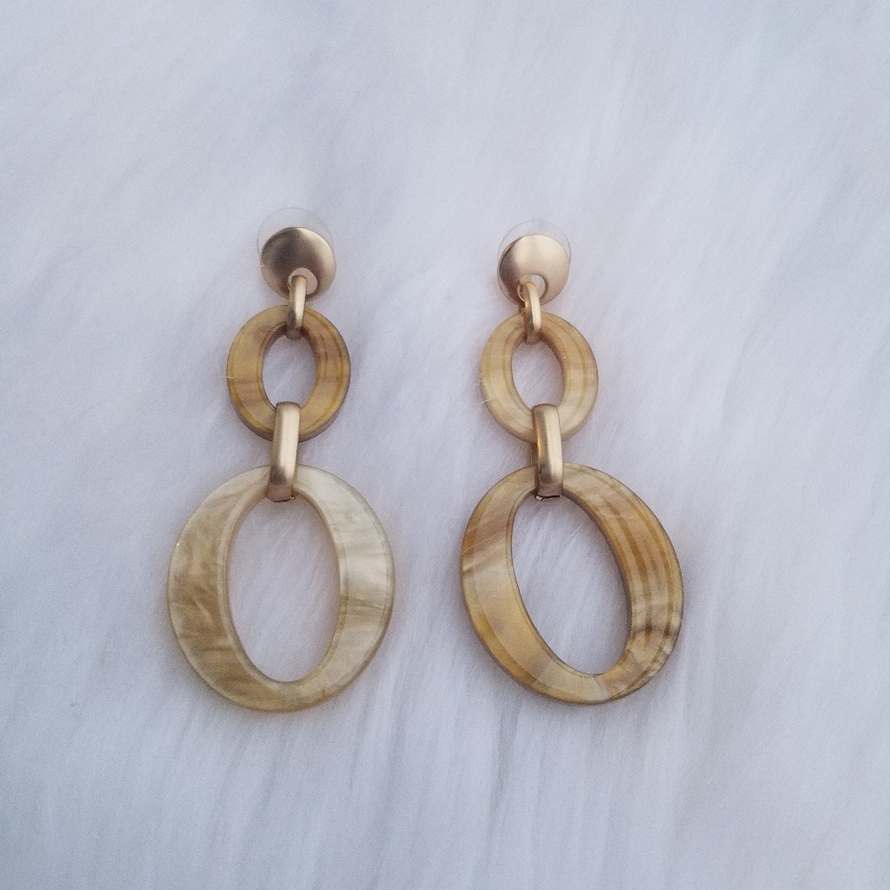 Gold acrylic tortoise shell earrings